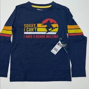 🔥Blue Long Sleeve Shirt with Skateboard Graphic Sz 5/6 New